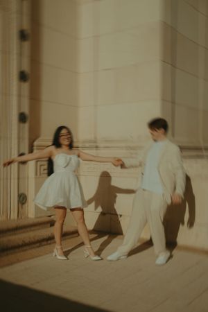 Fort Worth Texas engagement photographer with a city vibe and a retro feel. Vintage engagement session in Fort Worth