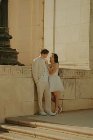 Fort Worth Texas engagement photographer with a city vibe and a retro feel. Vintage engagement session in Fort Worth