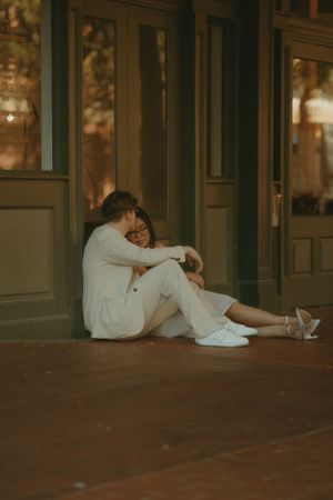 Fort Worth Texas engagement photographer with a city vibe and a retro feel. Vintage engagement session in Fort Worth