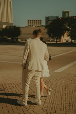 Fort Worth Texas engagement photographer with a city vibe and a retro feel. Vintage engagement session in Fort Worth