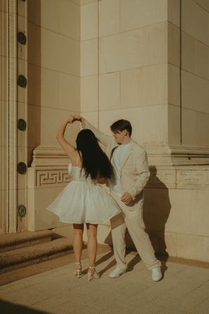 Fort Worth Texas engagement photographer with a city vibe and a retro feel. Vintage engagement session in Fort Worth