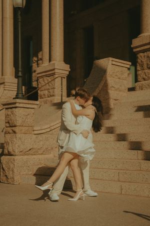 Fort Worth Texas engagement photographer with a city vibe and a retro feel. Vintage engagement session in Fort Worth