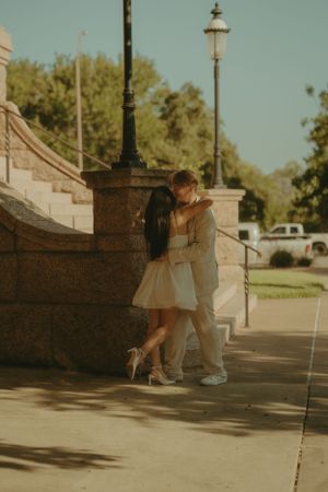 Fort Worth Texas engagement photographer with a city vibe and a retro feel. Vintage engagement session in Fort Worth