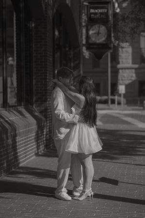 Fort Worth Texas engagement photographer with a city vibe and a retro feel. Vintage engagement session in Fort Worth