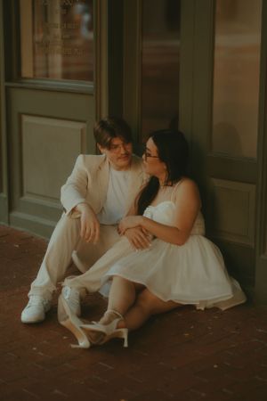Fort Worth Texas engagement photographer with a city vibe and a retro feel. Vintage engagement session in Fort Worth