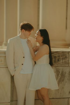 Fort Worth Texas engagement photographer with a city vibe and a retro feel. Vintage engagement session in Fort Worth