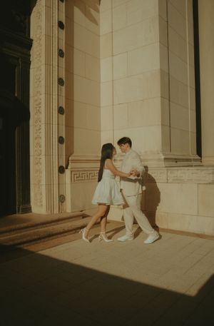 Fort Worth Texas engagement photographer with a city vibe and a retro feel. Vintage engagement session in Fort Worth