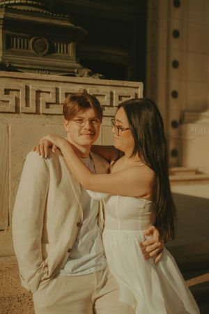 Fort Worth Texas engagement photographer with a city vibe and a retro feel. Vintage engagement session in Fort Worth