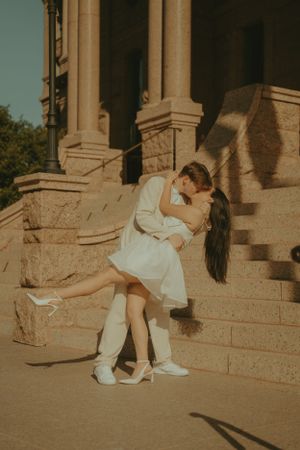 Fort Worth Texas engagement photographer with a city vibe and a retro feel. Vintage engagement session in Fort Worth