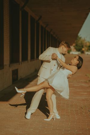 Fort Worth Texas engagement photographer with a city vibe and a retro feel. Vintage engagement session in Fort Worth