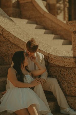 Fort Worth Texas engagement photographer with a city vibe and a retro feel. Vintage engagement session in Fort Worth