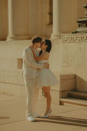 Fort Worth Texas engagement photographer with a city vibe and a retro feel. Vintage engagement session in Fort Worth