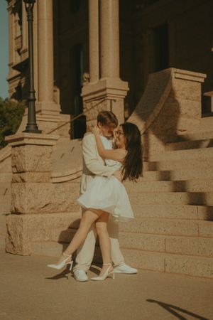 Fort Worth Texas engagement photographer with a city vibe and a retro feel. Vintage engagement session in Fort Worth