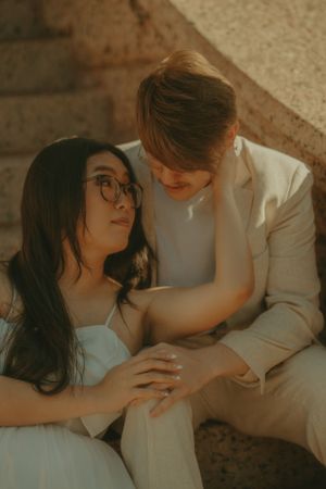 Fort Worth Texas engagement photographer with a city vibe and a retro feel. Vintage engagement session in Fort Worth