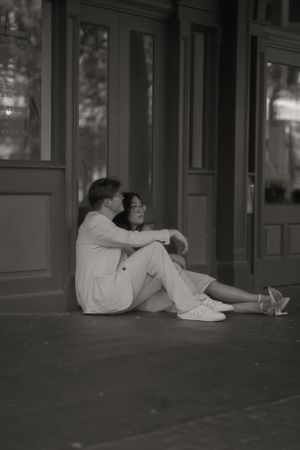 Fort Worth Texas engagement photographer with a city vibe and a retro feel. Vintage engagement session in Fort Worth