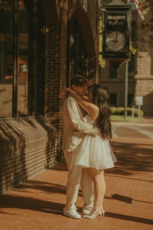 Fort Worth Texas engagement photographer with a city vibe and a retro feel. Vintage engagement session in Fort Worth
