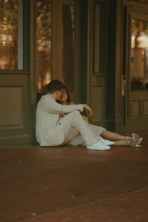 Fort Worth Texas engagement photographer with a city vibe and a retro feel. Vintage engagement session in Fort Worth