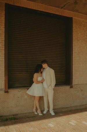 Fort Worth Texas engagement photographer with a city vibe and a retro feel. Vintage engagement session in Fort Worth