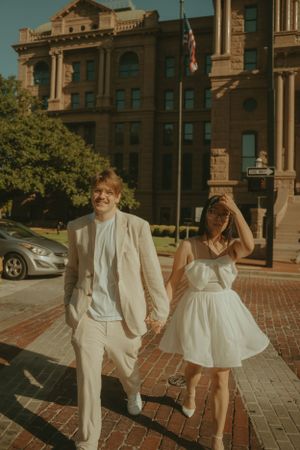 Fort Worth Texas engagement photographer with a city vibe and a retro feel. Vintage engagement session in Fort Worth Fort Worth Texas engage