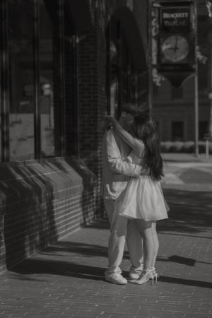 Fort Worth Texas engagement photographer with a city vibe and a retro feel. Vintage engagement session in Fort Worth