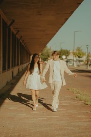 Fort Worth Texas engagement photographer with a city vibe and a retro feel. Vintage engagement session in Fort Worth