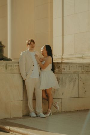 Fort Worth Texas engagement photographer with a city vibe and a retro feel. Vintage engagement session in Fort Worth
