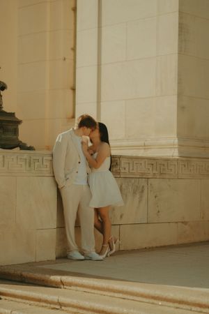 Fort Worth Texas engagement photographer with a city vibe and a retro feel. Vintage engagement session in Fort Worth