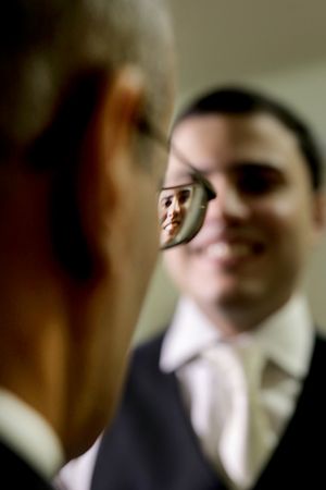 Artistic blurred portrait shots in warm lighting create an abstract effect.