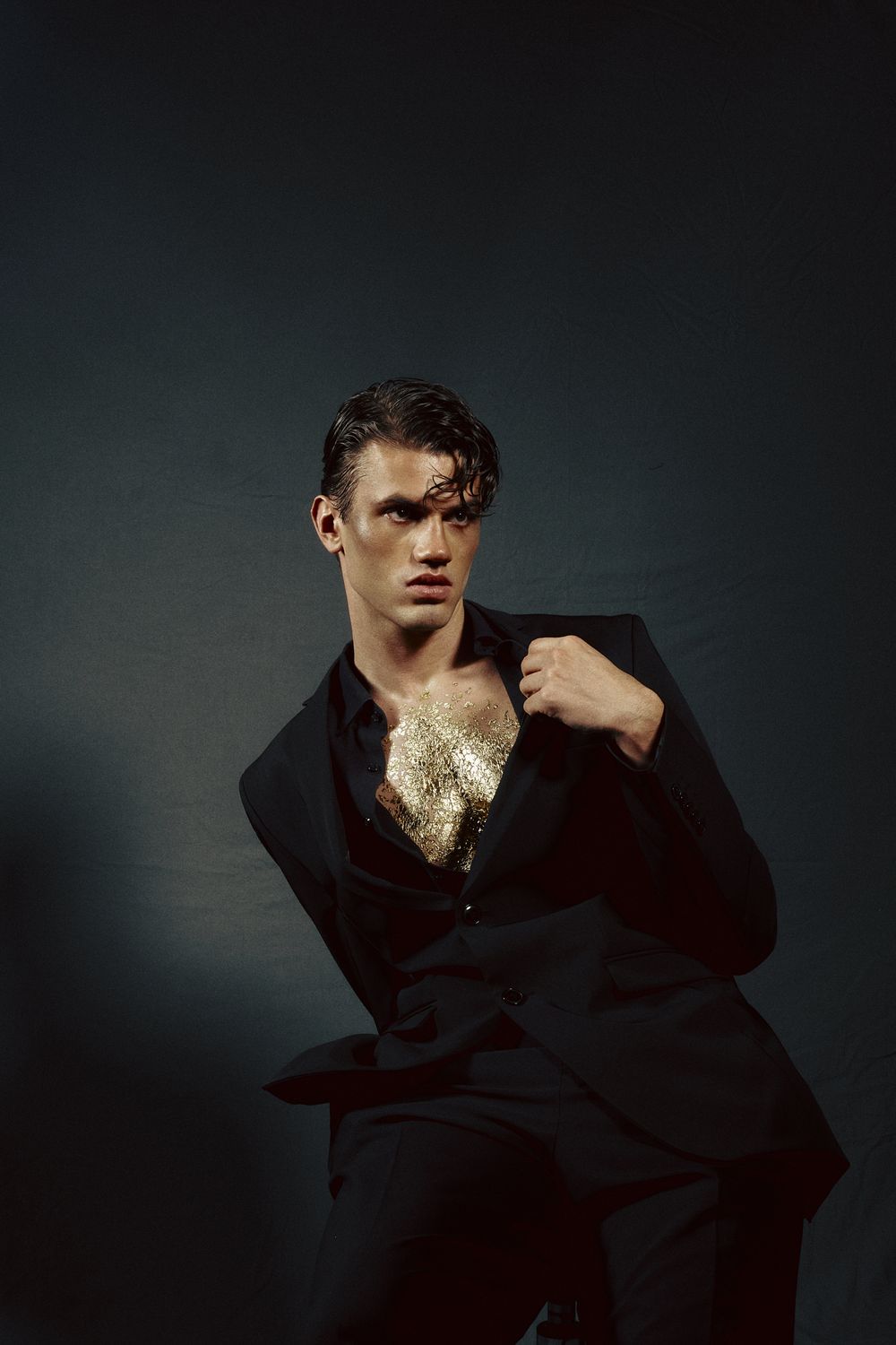 Black Suit Male Model Fashion Photographer in Dubai Dominik Zky Photography