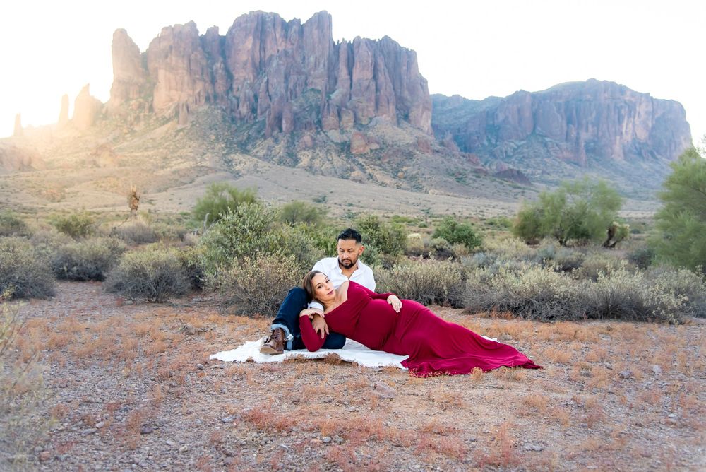 Maternity Pregnancy photos portraits at Lost Dutchman State Park, Apache Junction, Arizona