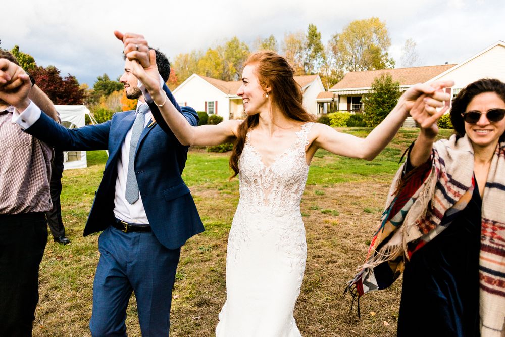 horah dance at outdoor wedding