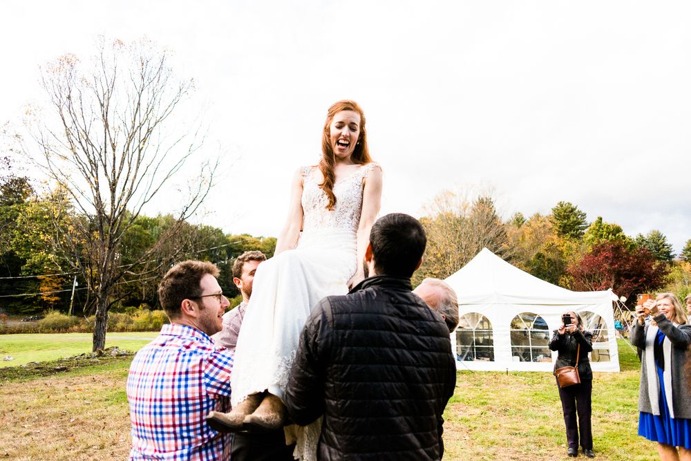 horah dance at outdoor wedding