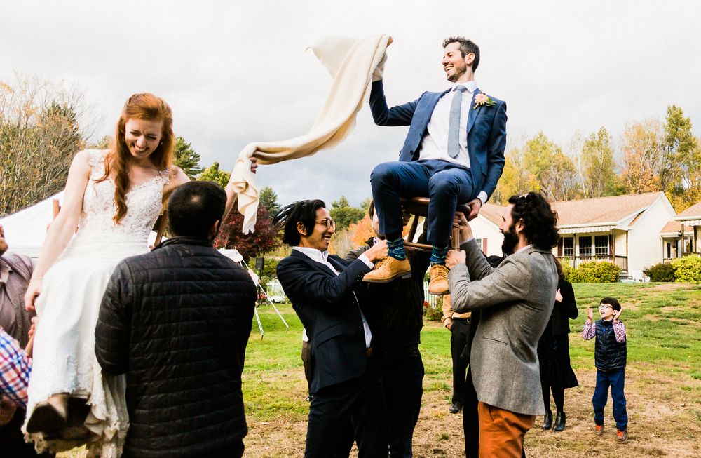 horah dance at outdoor wedding