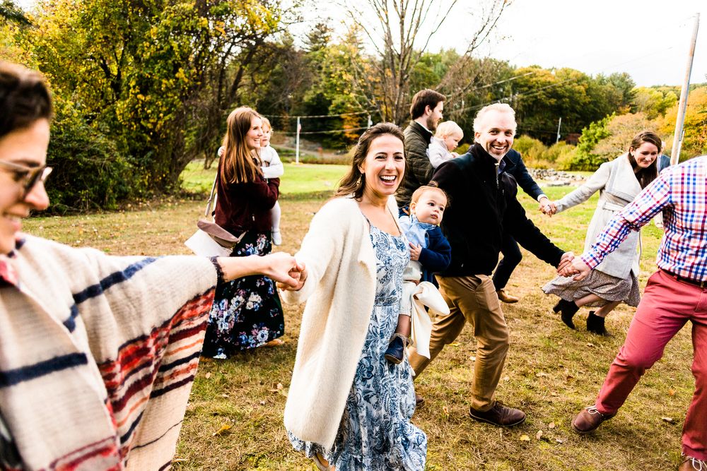 horah dance at outdoor wedding