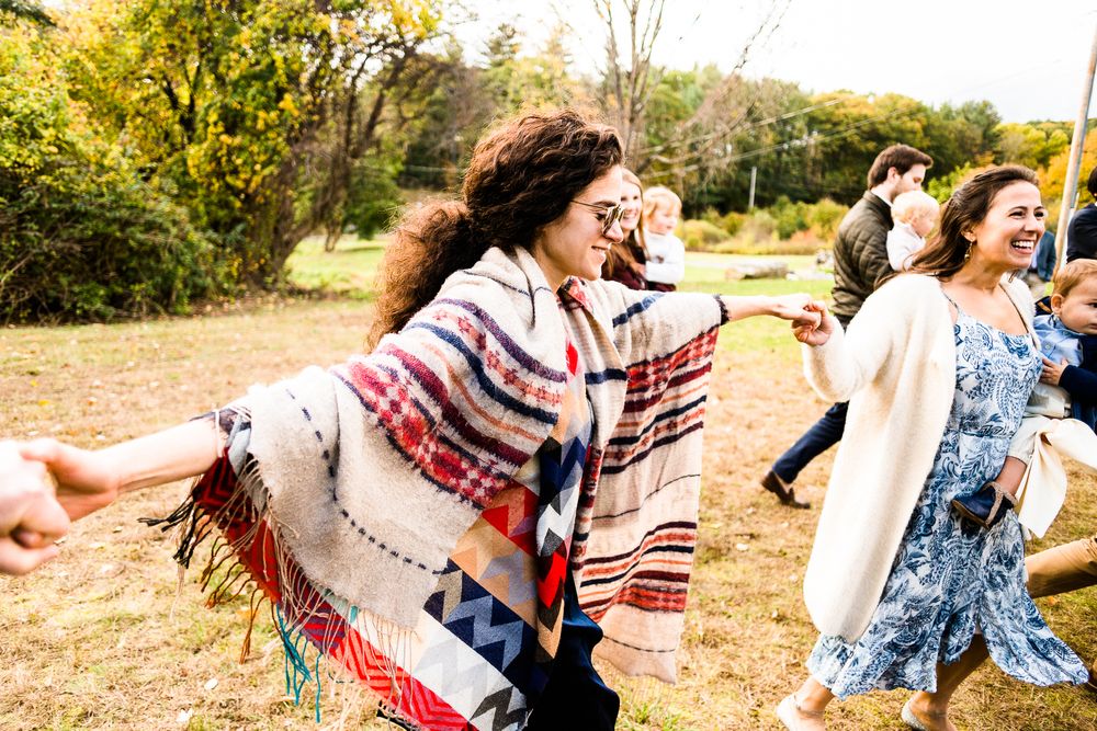 horah dance at outdoor wedding