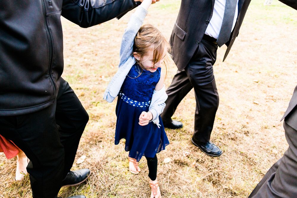 horah dance at outdoor wedding