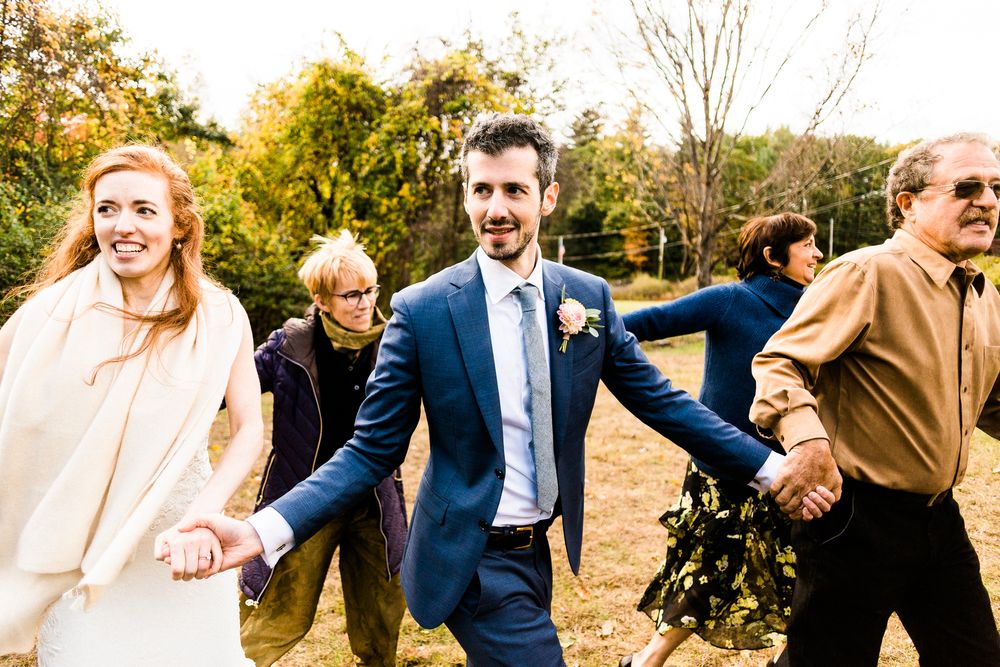 horah dance at outdoor wedding