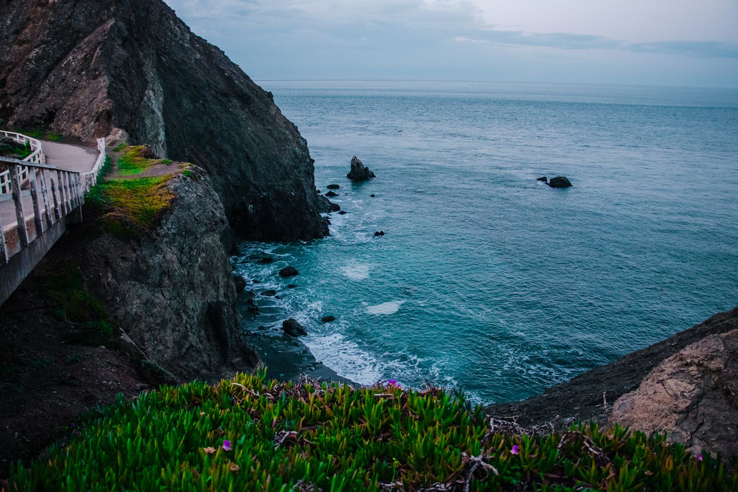 Bridge leading to Point Bonita Lighthouse in Golden Gate Park, San Francisco