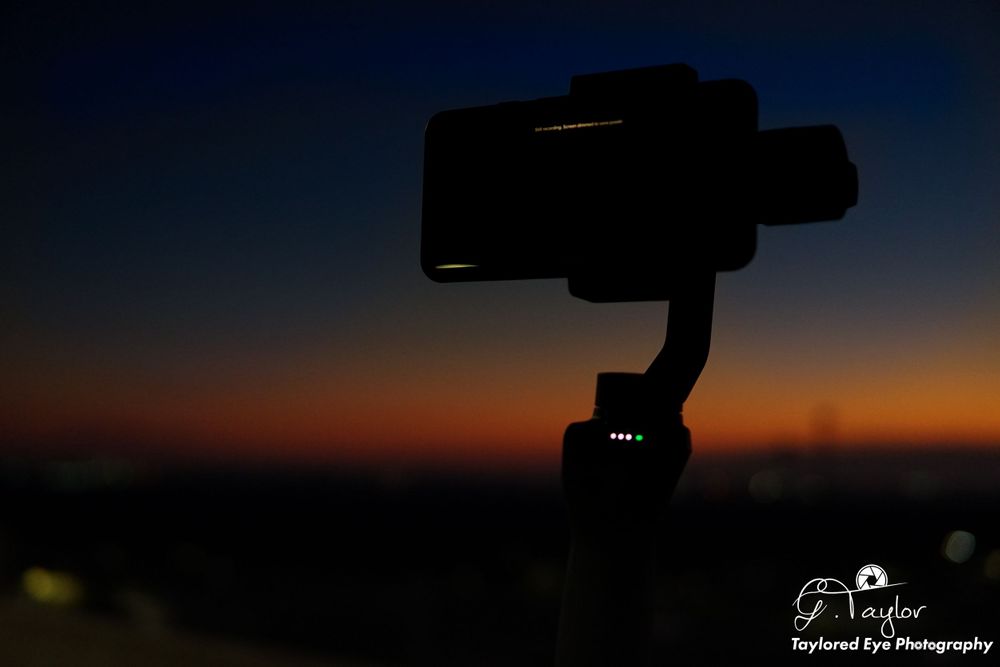 a sunrise with a cell phone gimbal