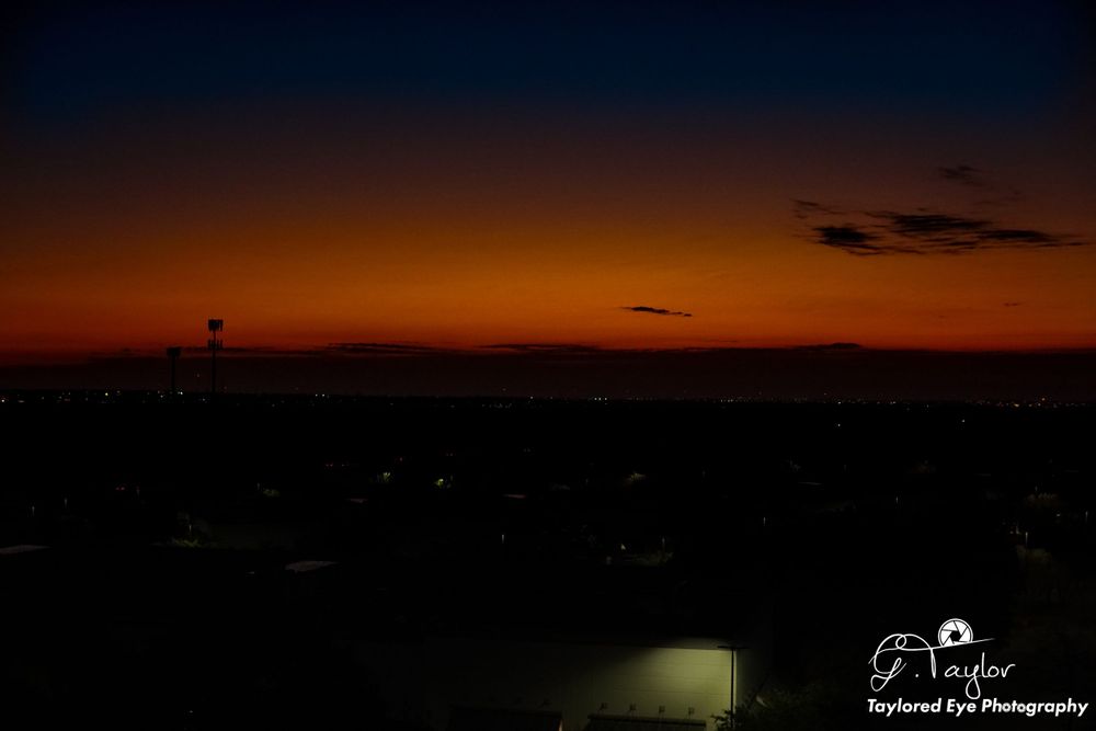 a hazy sunrise