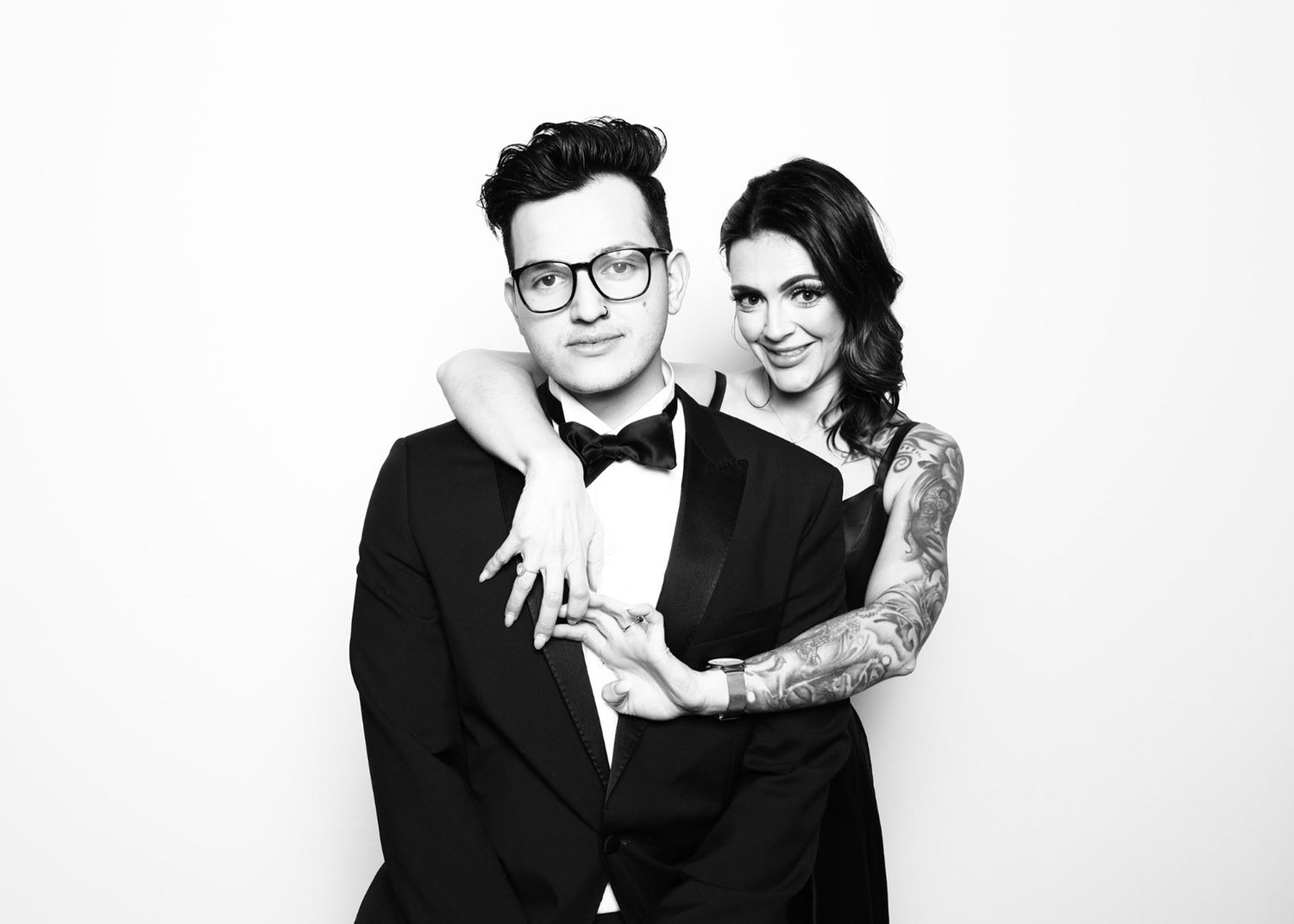 Calgary Wedding Photo Booth black and white portraits
