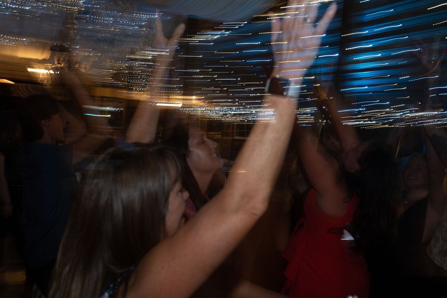 blurred lights at reception party for wedding