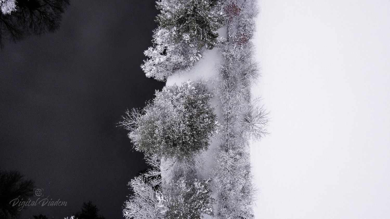 snowy aerial photo
