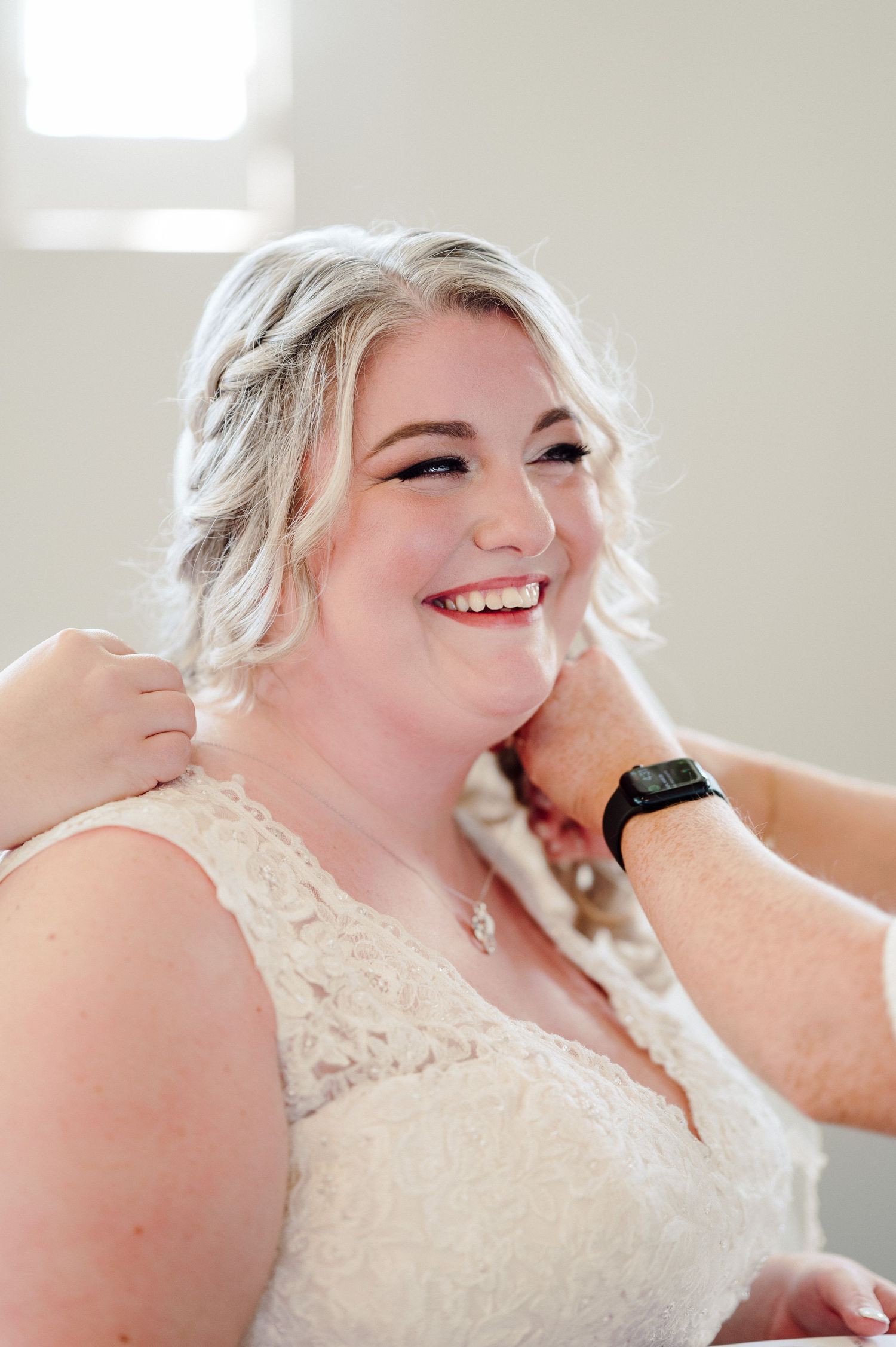 Bride Laughing.