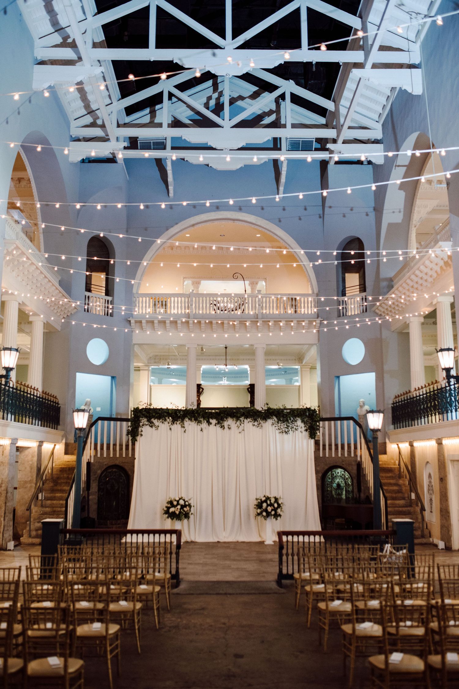 The Lightner Museum setup for a wedding.