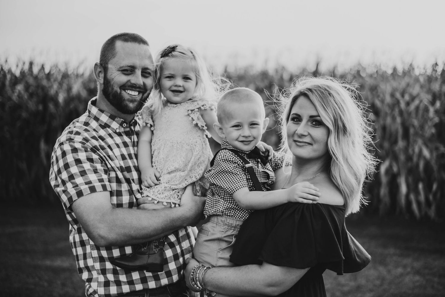 family photo, black and white photography
