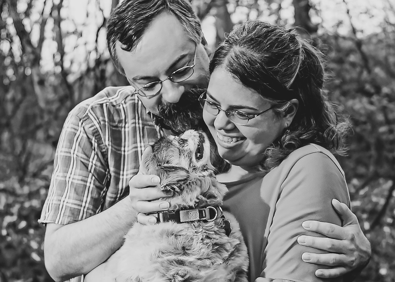 Elderly Pet/Dog Family Session at park near Lee's Summit with bluebells by VanDeusen Photography