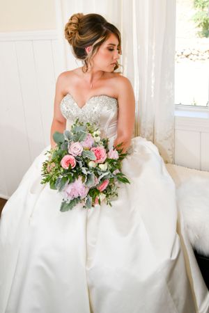 Bride and groom on their wedding day