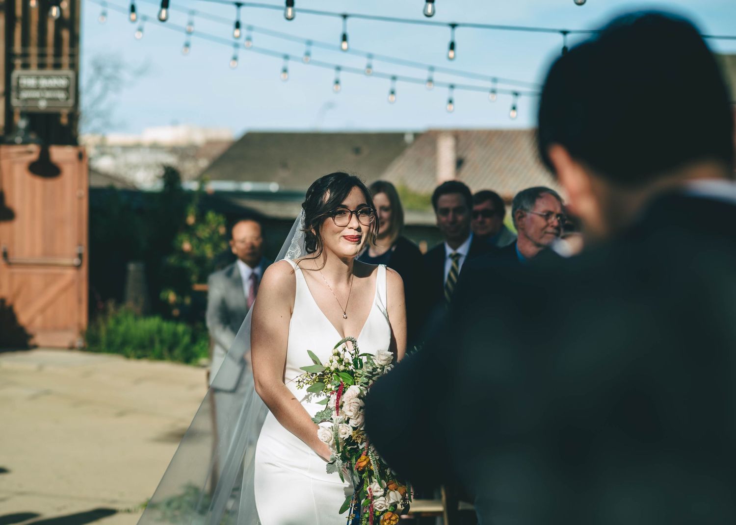 bride walking down the aisle.