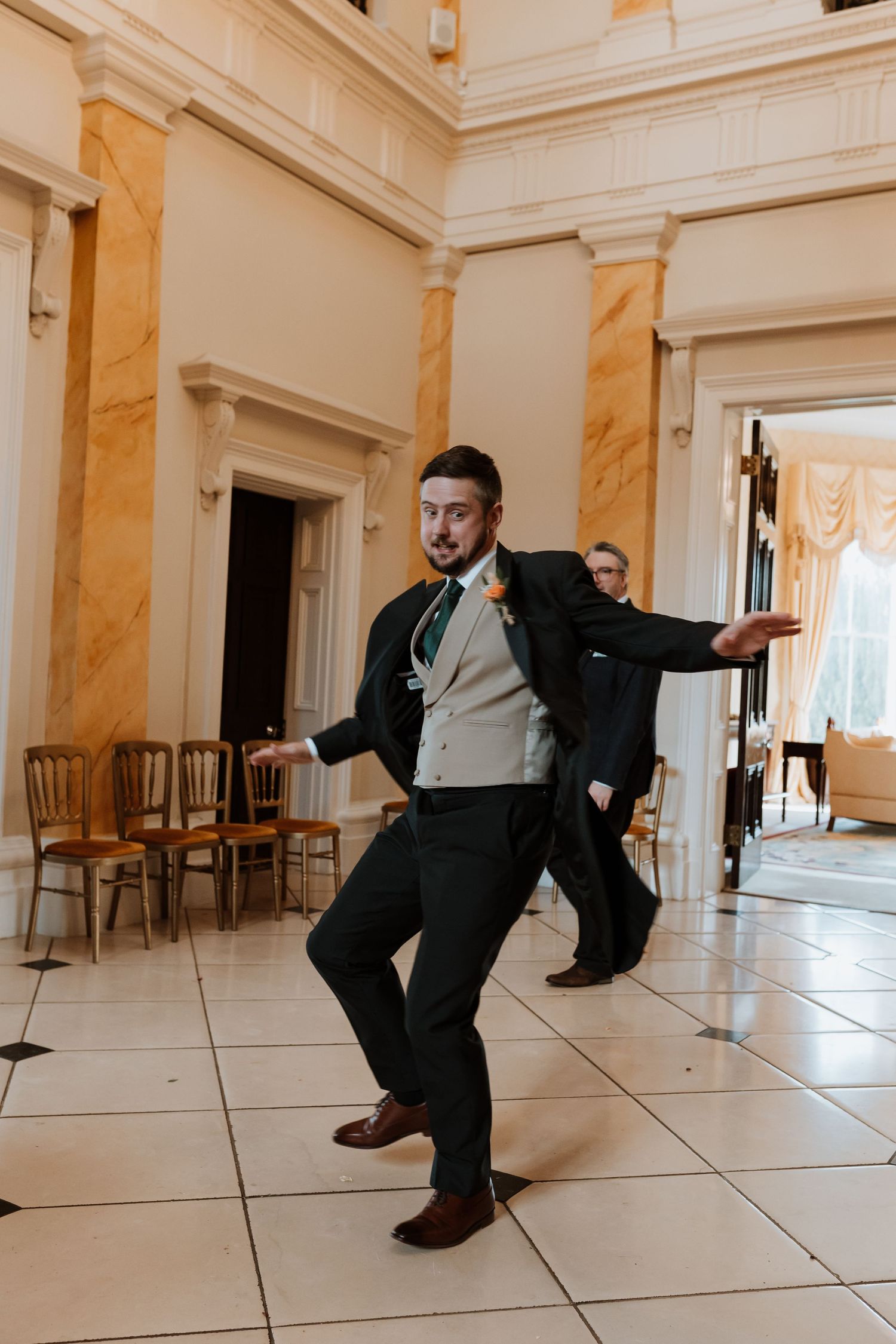 Grooms fun and wild dancing